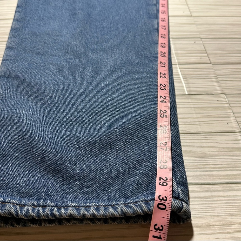 Classic High-Rise Women’s Blue Denim Jeans with Red Fleece Lining - Picture 8 of 12